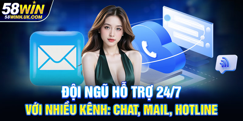 Đội ngũ hỗ trợ 24/7 với nhiều kênh: chat, mail, hotline