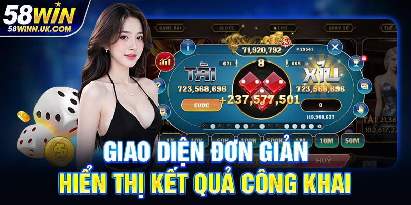 Giao diện đơn giản, hiển thị kết quả công khai